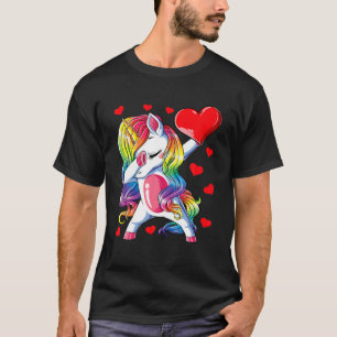 Camiseta Dabbing Unicorn Hearn Dia de os namorados Girl Rai