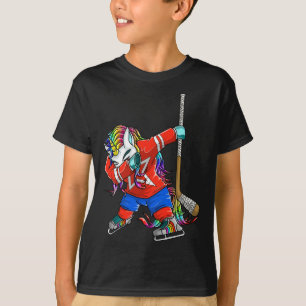 Camiseta Dabbing Unicorn Ice Hockey Cute Lover Youth