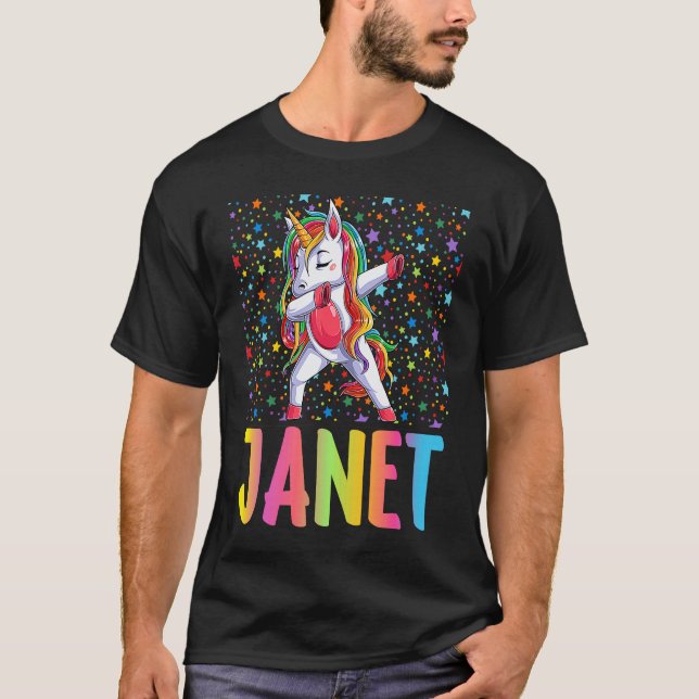 Camiseta Dabbing Unicorn Janet (Frente)
