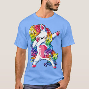 Camiseta Dabbing Unicorn Kids Girls Boys Rainbow Squad Cute