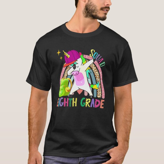 Camiseta Dabbing Unicorn Oitavo Grau Rainbow Tea (Frente)