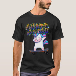 Camiseta Dabbing Unicorn on Skateboard Skate O Dia Inteiro