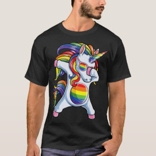 Camiseta Dabbing Unicorn Orgulho gay LGBT LGBT LGBT Rainbow