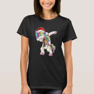 Camiseta Dabbing Unicorn Papais noeis natalinos garotas mul