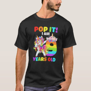Camiseta Dabbing Unicorn Pop I I Am 9 Anos Crianças 9º B