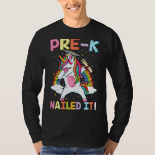 Camiseta Dabbing Unicorn Pre K Nails It Graduation Girls C