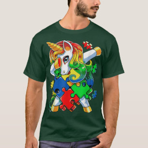 Camiseta Dabbing Unicorn Quebra-cabeça Piece Autism Awarnes