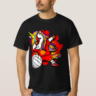 Camiseta Dabbing Unicorn Quirguistão Vendedores de Voleibol