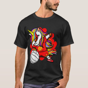 Camiseta Dabbing Unicorn Quirguistão Vendedores de Voleibol