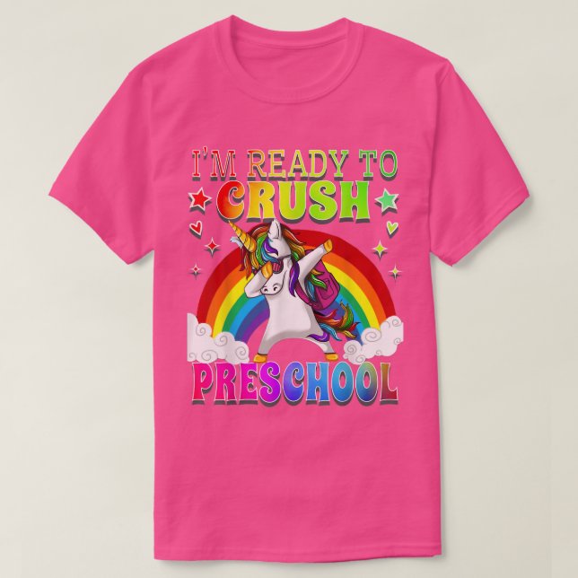 Camiseta Dabbing Unicorn Rainbow Eu estou pronto para esmag (Frente do Design)