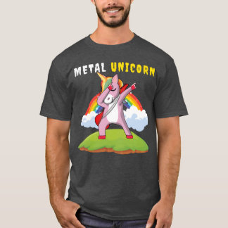 Camiseta Dabbing Unicorn Rainbow Metal Music Heavy Rock fri