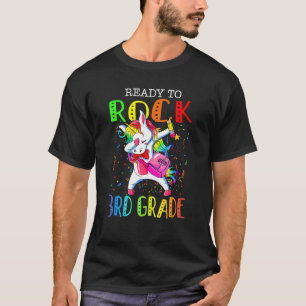 Camiseta Dabbing Unicorn Ready To Rock 3rd Grade Back To Sc