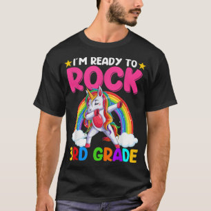Camiseta Dabbing Unicorn Ready to Rock 3rd Grade Teback T