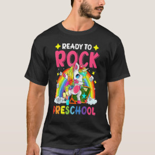 Camiseta Dabbing Unicorn Ready To Rock Preschove De Volta P