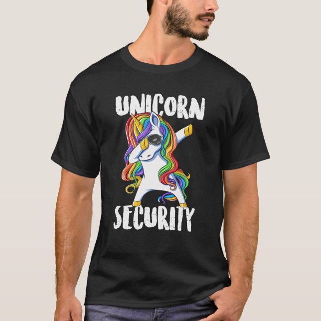 Camiseta Dabbing Unicorn Security Squad Unicorn Security Se (Frente)