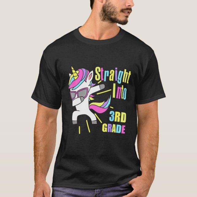 Camiseta Dabbing Unicorn Straight Into Third 3Rd Grade Firs (Frente)