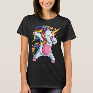 Camiseta Dabbing Unicorn T Girls Kids Rainbow Unicorns 966