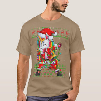 Camiseta Dabbing Unicorn Xmas lança Papais noeis feios Unic