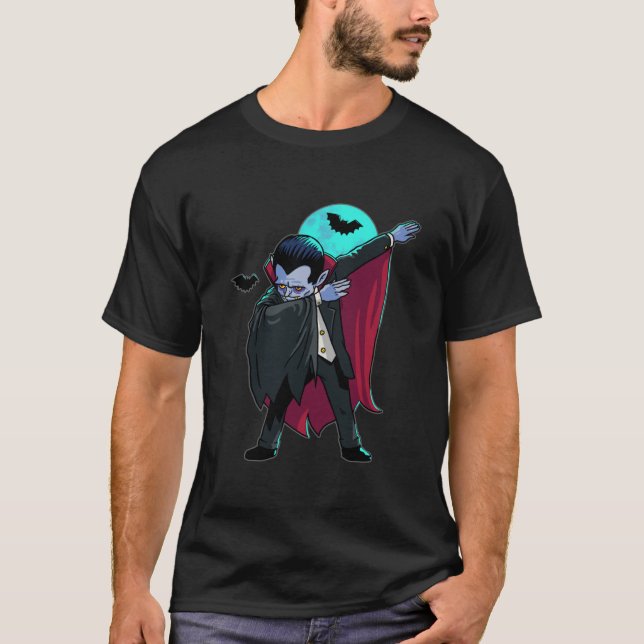 Camiseta Dabbing Vampire Costume Count Dracula Kids Hallowe (Frente)