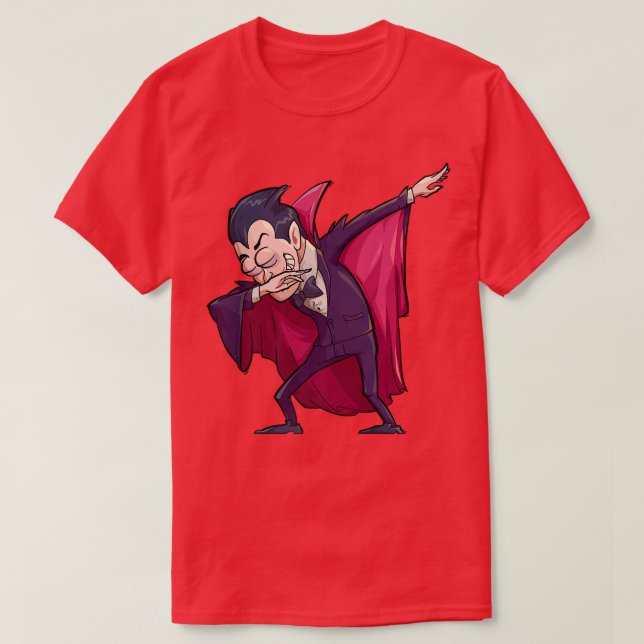 Camiseta Dabbing Vampire Halloween Party Fumus Meninas (Frente do Design)