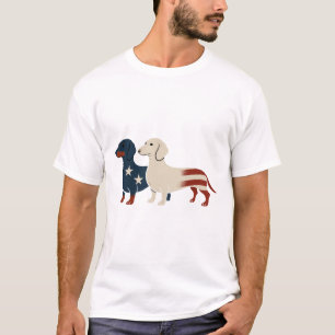 Camiseta Dachshund 4 de julho Dog Lover Men Mulheres EUA Ba
