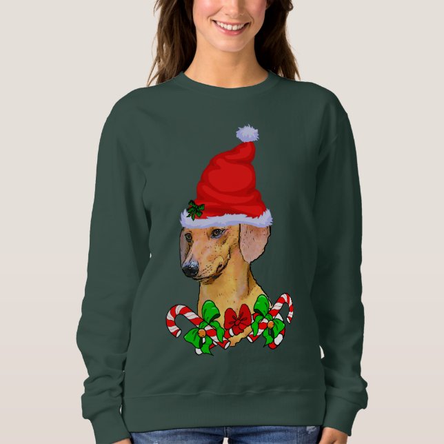 Camiseta Dachshund Amantes Feliz de Natal (Frente)