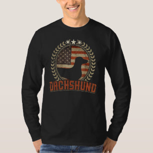 Camiseta Dachshund American Flag Usa, Patriótico Wiener Dog
