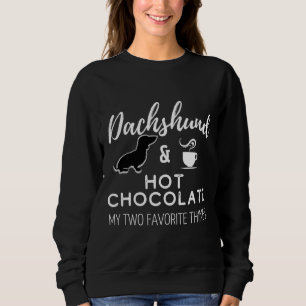 Camiseta Dachshund Amp Hot Chocolate Impressão Black