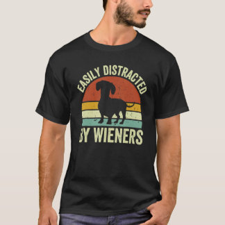 Camiseta Dachshund Antigo Facilmente Distraído Por Cachorro