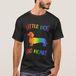 Camiseta Dachshund Arco-íris Cachorrinho Coração Grande