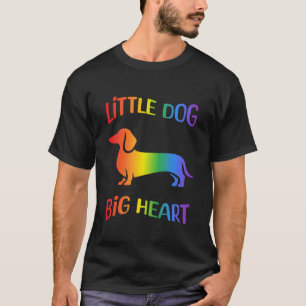 Camiseta Dachshund Arco-íris Cachorrinho Coração Grande