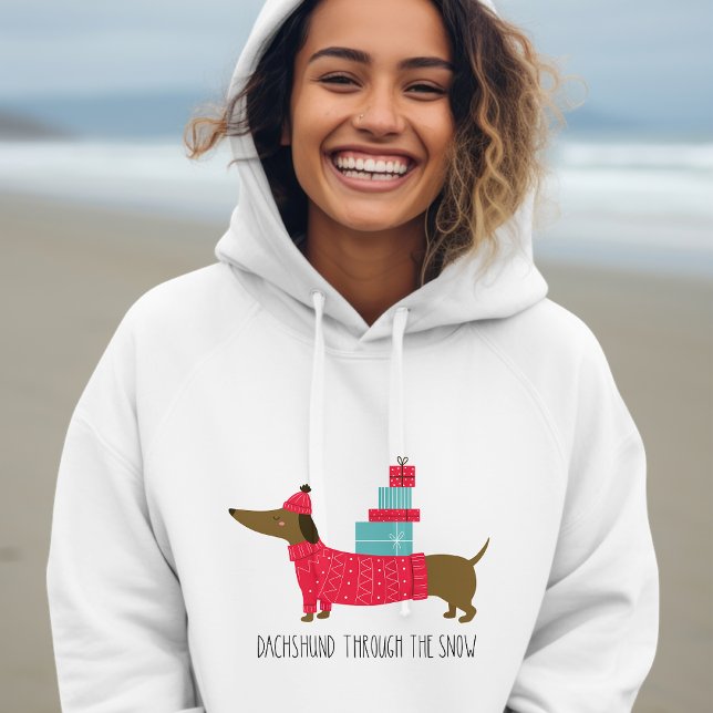 Camiseta Dachshund Através Da Brincadeira De Neve Cachorro  (Criador carregado)