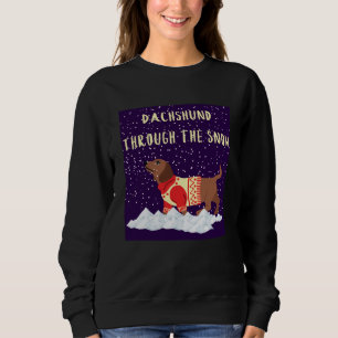 Camiseta Dachshund Através Da Neve