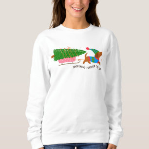 Camiseta Dachshund Através Da Neve Cachorro De Natal Fofo