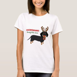 Camiseta Dachshund Através De Cão-De-Boca-Neve