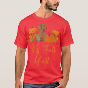 Camiseta Dachshund Autumn Fall Season Leopard Pumpkin for D