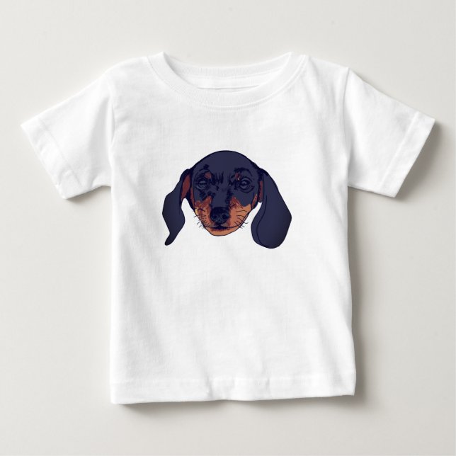 Camiseta Dachshund & Ball Watercolor (Frente)