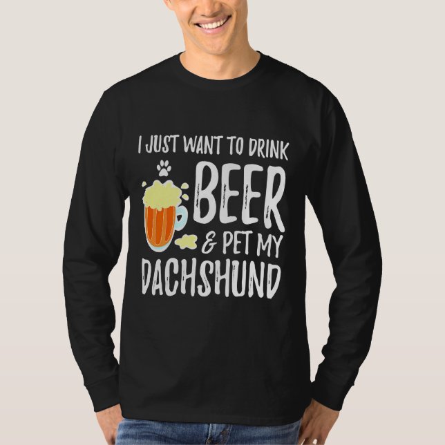 Camiseta Dachshund Beer Dog Mãe (Frente)