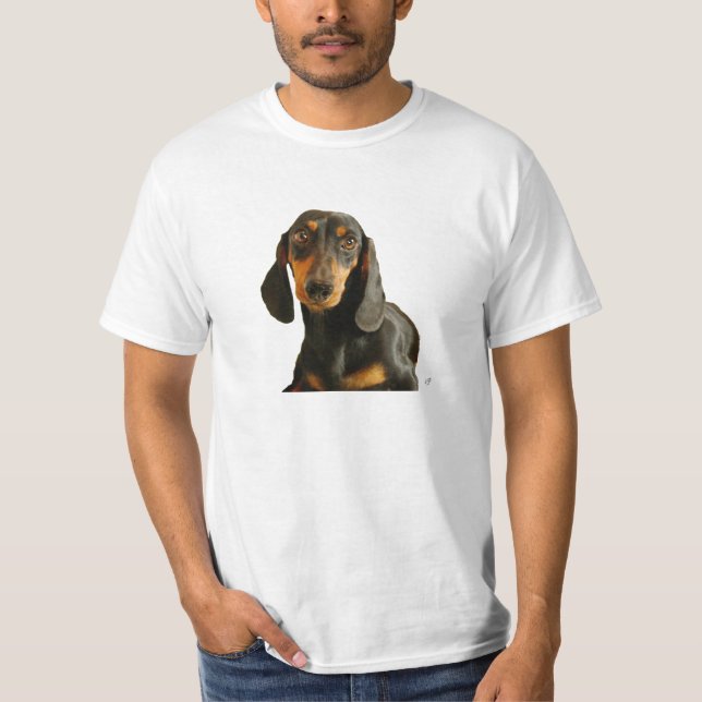 Camiseta Dachshund bonito (Brown diminuto de cabelos (Frente)
