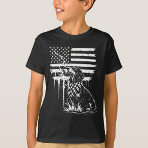 Camiseta Dachshund cachorrinho bandeira americana 4 de julh