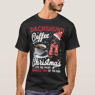Camiseta Dachshund Café Natal É O Mais Maravilhoso