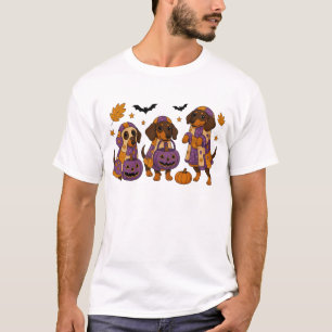 Camiseta Dachshund Cão Fantasma Halloween