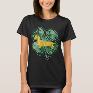 Camiseta Dachshund Cão Trevo Shamrock Irlandês St Patricks