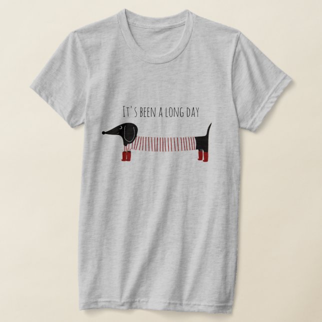 Camiseta Dachshund Caprichoso Longo Dia (Postura )