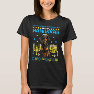 Camiseta Dachshund Chanukah judeu feio Hanukkah Pajamas Ch
