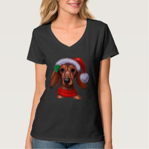 Camiseta Dachshund Chiweenie Cachorro Salsicha Chapéu de Pa