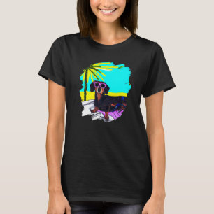Camiseta Dachshund Chiweenie Wiener Dog Chilling Beach