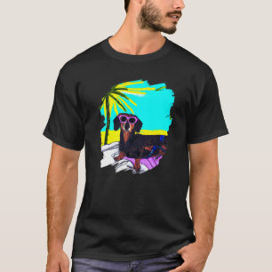 Camiseta Dachshund Chiweenie Wiener Dog Chilling Beach