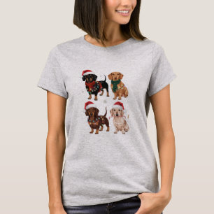 Camiseta Dachshund Christmas Dog Mãe Lover Xmas Gift