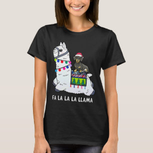 Camiseta Dachshund Christmas Fa La Lama